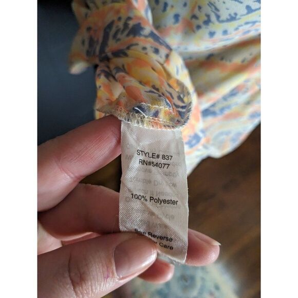 *3 for $12* Cabi Flashback Tunic Sheer Ruffle Collar Sleeveless Blouse -‎ Small - Picture 5 of 7